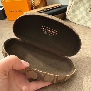 Coach Signature Brown Eyeglass Case